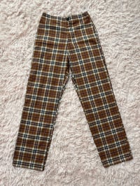 Image 1 of Brown Gingham Pants.