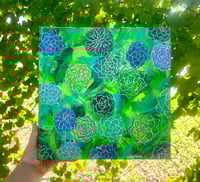 Image 1 of "Botanical Blues and Greens: An Abstract Succulent Symphony"