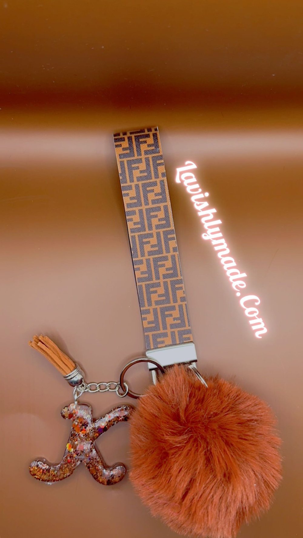 Image of Darkbrown/Caramel Fendi Keychain🤎