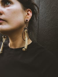 Image 2 of hammered hoop hangers (potentially earrings for non-sensitive ears)