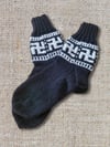 Grandma's Knitted Wool Socks - Dark Swastika