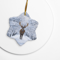 Image 5 of Double-sided ceramic ornaments (Deer in the snow)