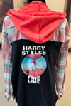 Vintage Coral/Mint/White Hoodie Flannel Shirt Harry Styles