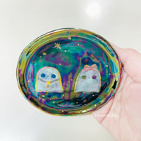 Image 4 of Couple Ghosts Trinket Dish with rainbow effect (3.9 Inches Diameter)