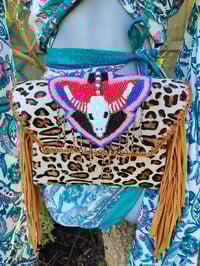 Image 1 of Barca Bag - cream leopard with trim  wear in waist or cross body