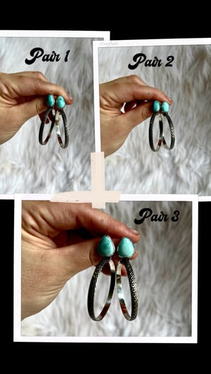 Image of Turquoise Snakeskin Hoops