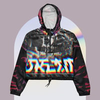 Lucid Dream Medusa Berry Glitch Women's Cropped Windbreaker