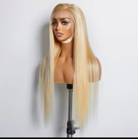 Image 1 of Platinum Pressure 613 Straight 13×4 Lace Wig – 150% Density – Sleek Icy Blonde