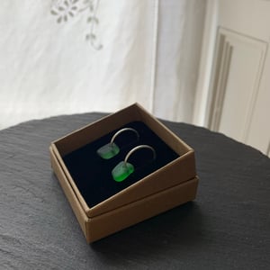 Image of Green sea glass earrings