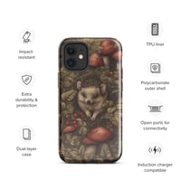 Image 8 of Boho Nature Cottagecore Inspired Hedgehogs Among Mushrooms Tough Case for iPhone®