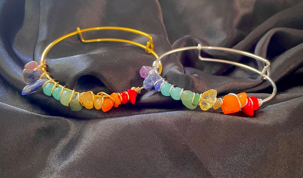 Wire Wrapped Bangle Bracelet 