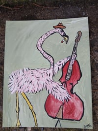 Image 10 of Flamingo Playing Stand Up Bass