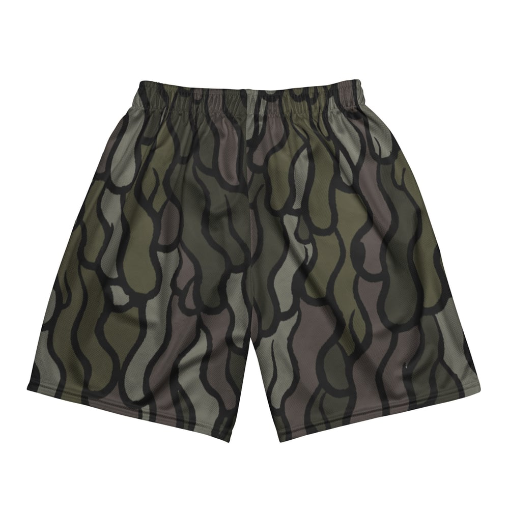 Camoflame mesh shorts