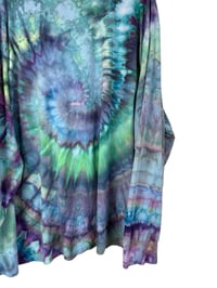 Image 4 of 4XL Unisex Adult Soft Long Sleeve Tee in Mermaid Spiral Ice Dye