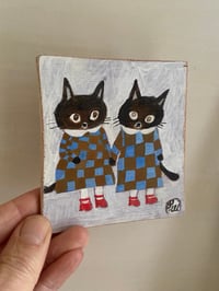 Image 2 of Original painting -matching girl cats 
