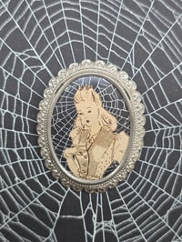 Image 2 of Vintage Brooches-  1940s engravings page & preserved spider webs - 2