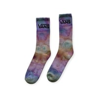 Image 1 of M/L Adult VANS Hand-Dyed Crew Socks in Soft Rainbow Ice Dye 