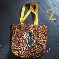 Image 2 of Leopard print panther patch large shoulder bag
