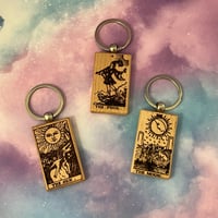 Image 1 of Tarot Wood Keychain