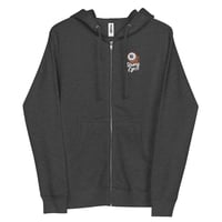 Image 2 of Flaming Eye Unisex Fleece Zip Hoodie - Charcoal Heather