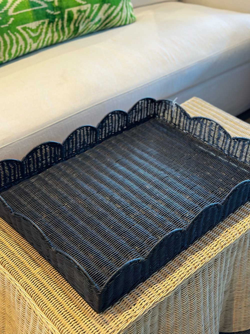 Image of Black Scalloped Tray 