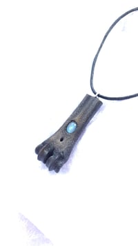Image 2 of Sheep bone labradorite pendant variation 2