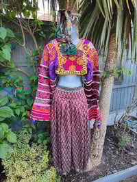 Image 2 of Vintage Fez crop Tribal Top 34 inches chest