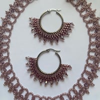 Image 2 of AMETHYST CRYSTAL LACE EARRINGS 