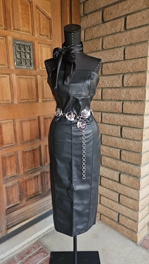 Image of Lauren Faux Leather Midi Dress