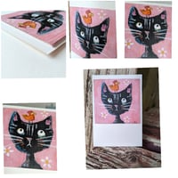 Image 5 of Black cat, daisies and mini chick