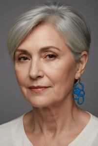 Image 2 of Sterling Silver and Bright Blue Enamel Quay Chain Earrings