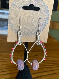 Image 1 of Pink Paisley Earrings 