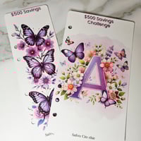 Image 1 of Purple Butterfly Savings Challenge A6