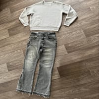 Image 1 of Hip Hop Dollar Logo Embroidery Streetwear Unisex Baggy Set 2 pcs Set Y2K Autumn Winter Retro Knitted