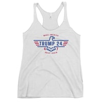 Image 2 of Trump 24 Trump 47 Patriotic Eagle Women's Racerback Tank from PatriotsCo