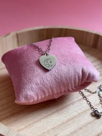 Image 2 of Moonface silver heart necklace