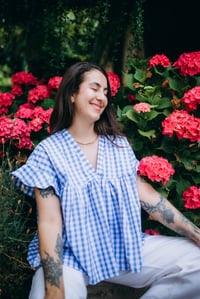 Image 1 of Blouse Roma [Vichy bleu]