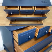 Image 5 of Upcycled Stag Minstrel Chest Of Drawers painted in navy blue