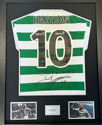 Signed Framed John Hartson Celtic FC Shirt