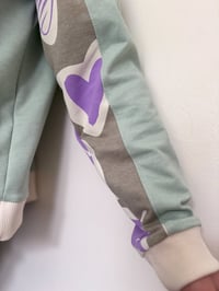 Image 3 of SWEAT COLETTE MINT Imprimé cœur mauve
