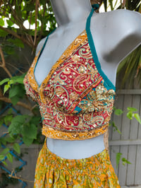 Image 3 of Bralette halter neck top -maroon and mustard