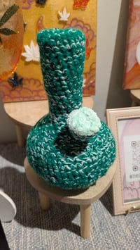 Image 3 of Green Crochet Bong Buddy Plush