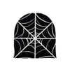 White on black spiderweb beanie