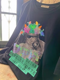 Image 3 of Camiseta PIPPI negra bordada a man. Talla ÚNICA!