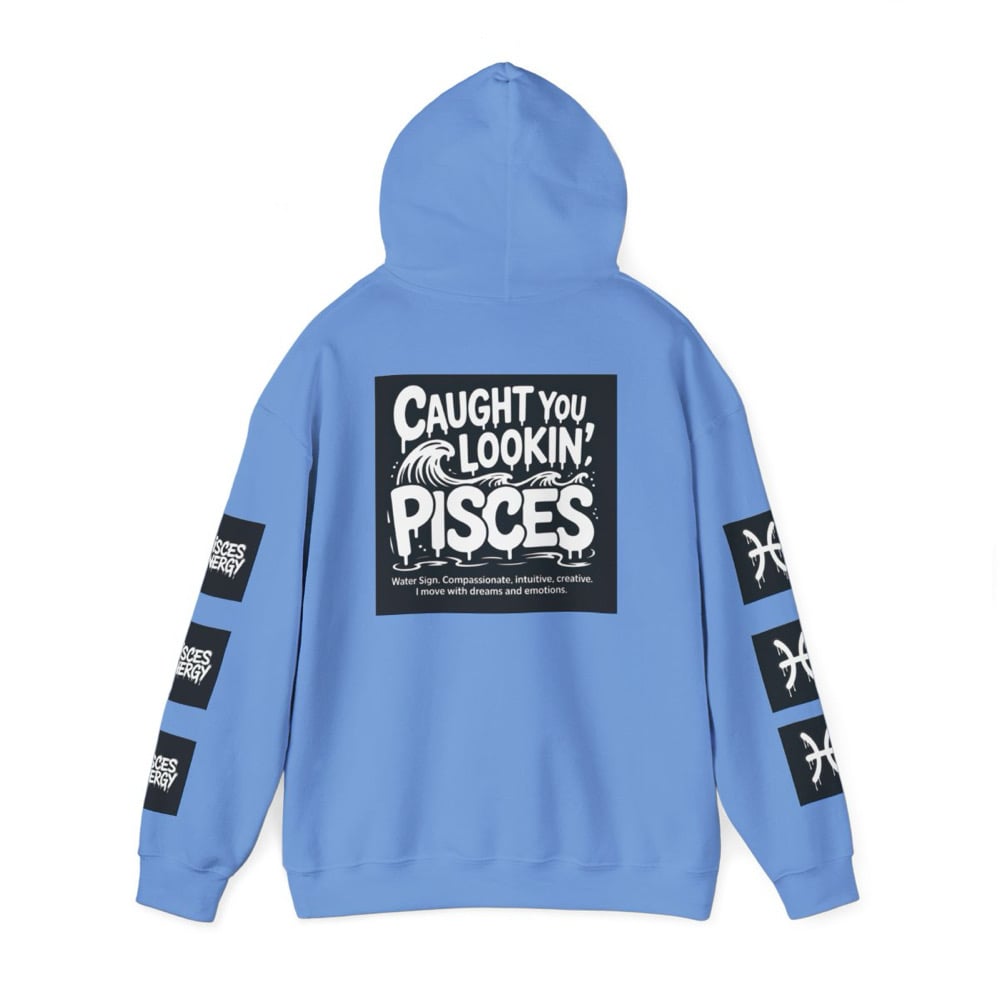 Image of Unisex Pisces Hoodie - 'All Eyes on Pisces' Graphic Zodiac Pullover