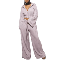 Image 4 of Long Sleeve Hoodie & Wide Leg Zipper Set