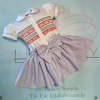 Image 1 of girls lilac floral smocked skirt set 