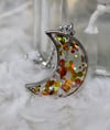 Orange Glitter Crescent 