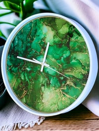Image 2 of 12” Wall Clock Epoxy Resin Art 'The 888'