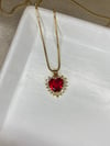 Red Princesa Diamond Pendent Necklace 